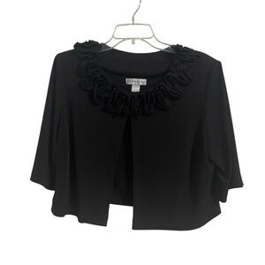 Christopher & Banks Elegant Black Ruffle Shrug